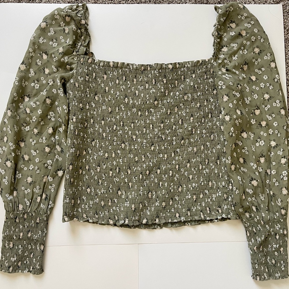 REFORMATION Terrace Green Pinto Top